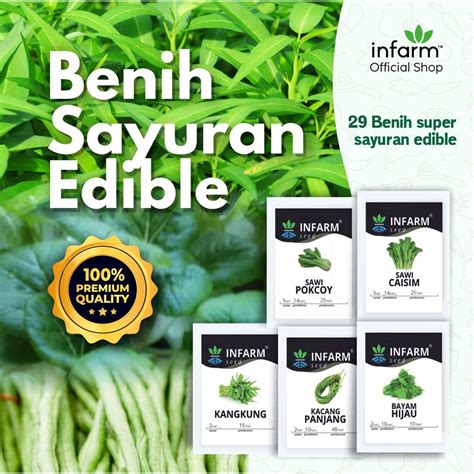 Jual INFARM Benih Bibit Sayur Edible Rumahan Lengkap Kangkung Sawi