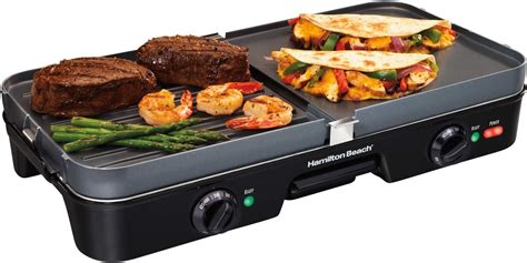 Hamilton Beach 3 In 1 Electric Indoor Grill Griddle 8 Serving Reversible