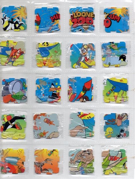 Walkers Looney Tunes Qubix Tazos Sealed Complete Set Of Tazos