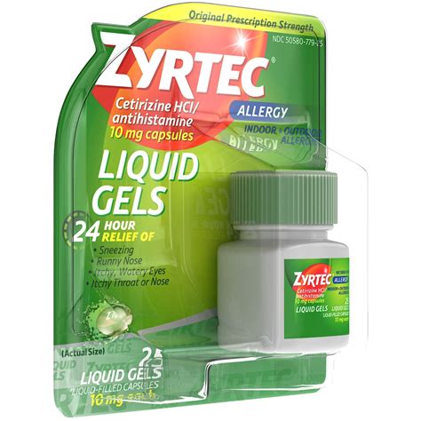 Zyrtec 24 Hour Allergy Relief Liquid Gels Cetirizine Hcl