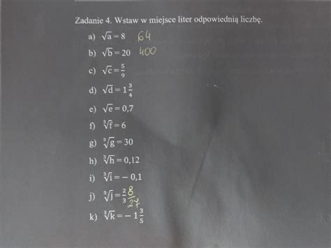 Wstaw w miejsce liter odpowiednią liczbę daje naj Brainly pl