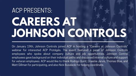 ACP Presents Careers At Johnson Controls YouTube