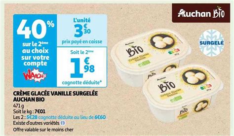 Promo Cr Me Glac E Vanille Surgel E Auchan Bio Chez Auchan Icatalogue Fr