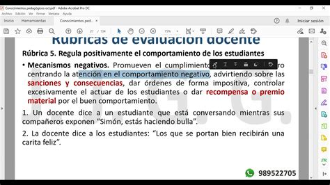 Cortito Rúbrica 5 Mecanismos de autorregulación de comportamiento