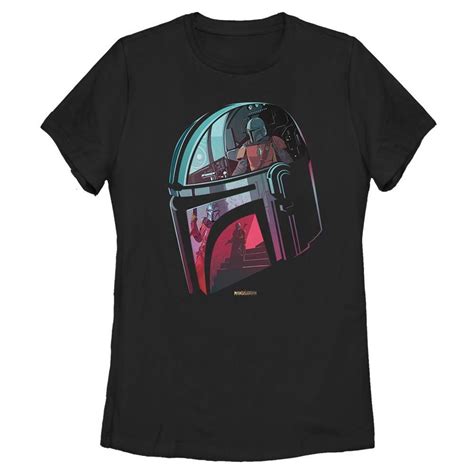 Fifth Sun Star Wars The Mandalorian Helmet Reflection Womens T Shirt