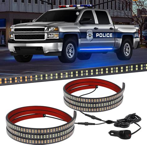 Amazon XRIDONSEN 2PCS 70 Inch Truck Blue Emergency Lights Strip