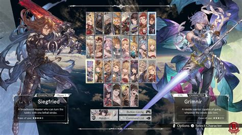 Granblue Fantasy Versus Rising All Characters Colors Stages