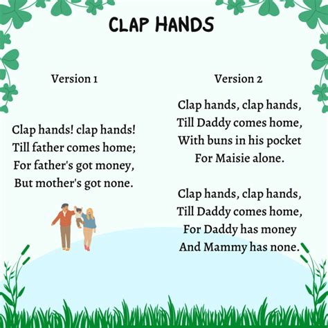 Clap Hands Printable Lyrics Origins And Video