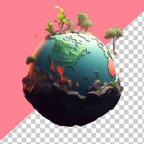 Ilustração do planeta terra png PSD Premium