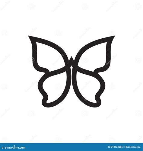 Simple butterfly symbol stock vector. Illustration of vector - 218123086