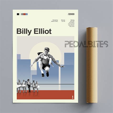 Billy Elliot Poster Mid Century Modern Vertical Movie Poster Etsy