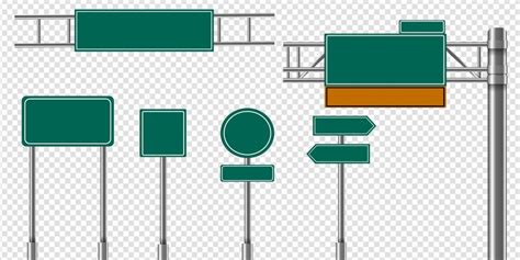 Premium Vector | Green highway sign blank traffic street road signs ...