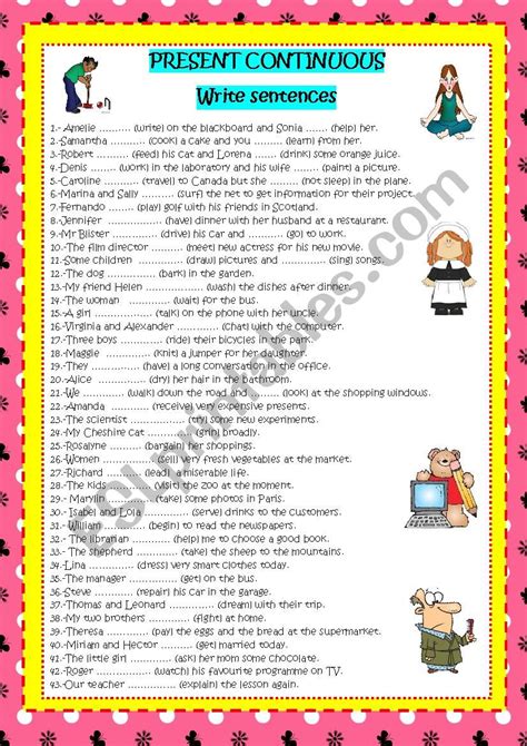 Present Continuous Tense Worksheet Free Esl Printable Worksheets Made 311