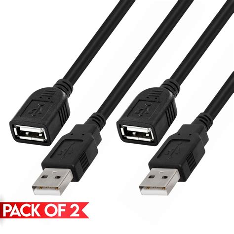 Cmple [2 Pack] 3 Feet Usb 2 0 Extension Cable Usb Extender Cord A Male To A Female For Pc