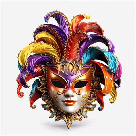 Premium AI Image Mardi Gras Mask PNG White Background