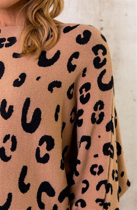 Leopard Oversized Trui Camel Fashionmusthaves Nl