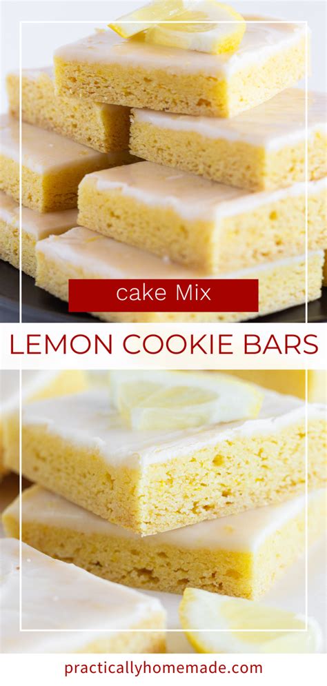 Lemon Cake Mix Cookie Bars With Zesty Lemon Glaze