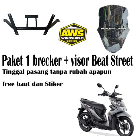 Jual Paket Bracket Windshielad Pangkon Dudukan Visor Honda Beat Street