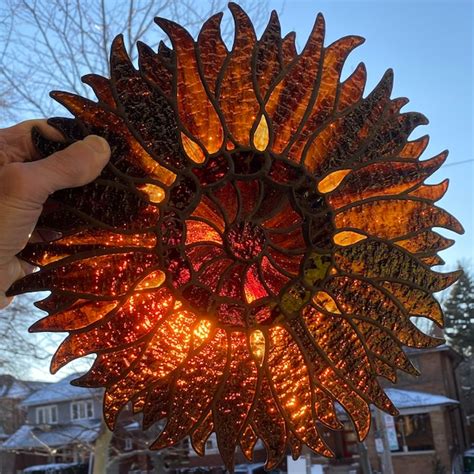 Sunflower Stained Glass Etsy