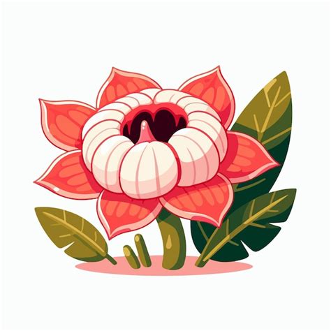 Premium Vector Rafflesia Arnoldii Flower Jungle Tropical Plant Vector