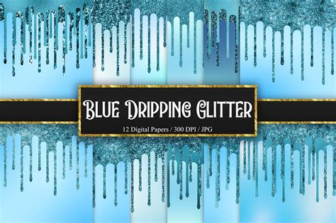 Blue Dripping Glitter Background Graphic By PinkPearly Creative Fabrica