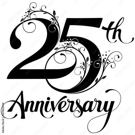 25th Anniversary Custom Calligraphy Text Stock Vector Adobe Stock