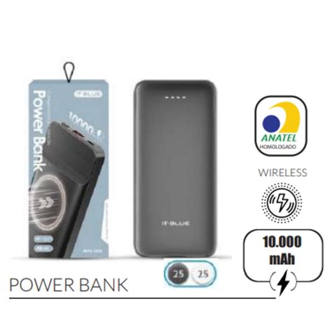 CARREGADOR PORTATIL POWER BANK 10 000 MHA WIRELESS SEM FIO MAX0536