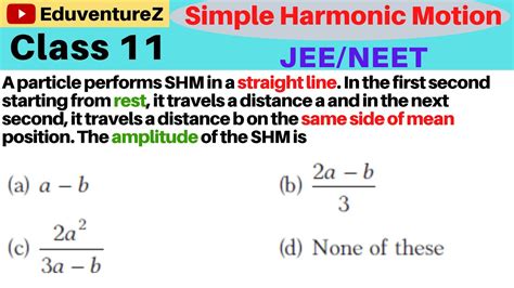 A Particle Performs Shm In A Straight Line In The First Second