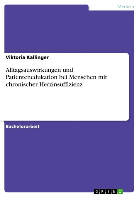 Alltagsauswirkungen Und Patientenedukation Bei Menschen Mit Chronischer