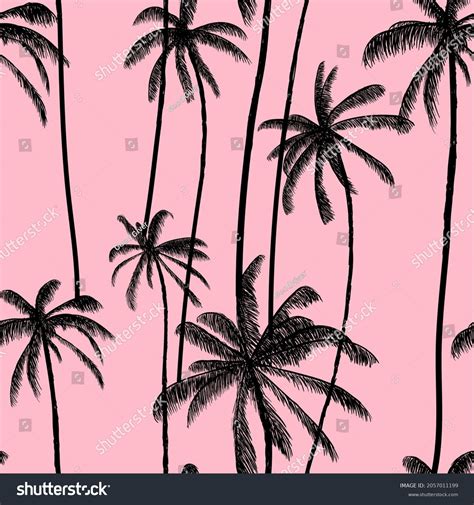 Coconuts Palms On Beach Seamless Pattern Stock Vector Royalty Free