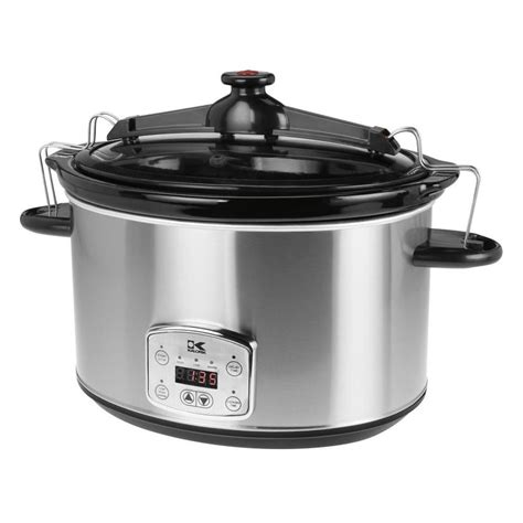 Kalorik Slow Cooker 8 Quart Stainless Steel Oval Slow Cooker At