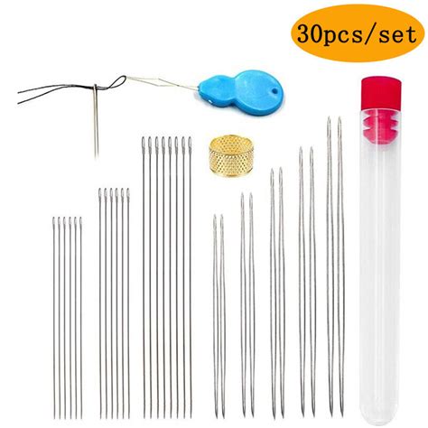 Big Eye Curved Beading Needles Threading Tools Set For Bracelet Jewelry