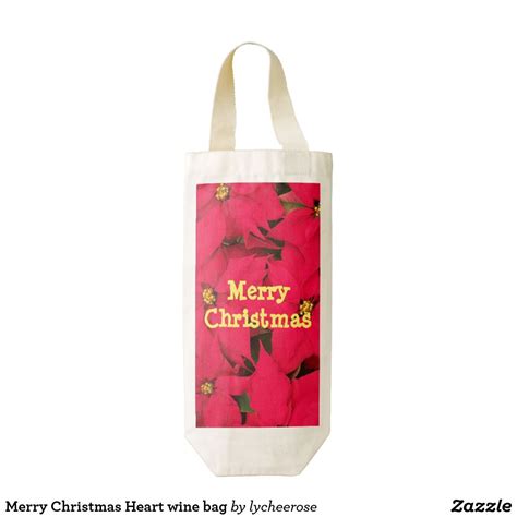 Merry Christmas Heart Wine Bag