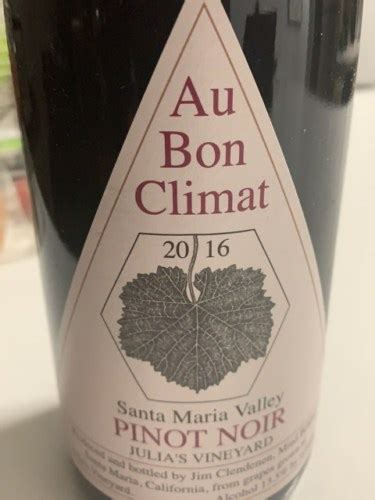 Au Bon Climat Julia S Vineyard Pinot Noir Vivino Us