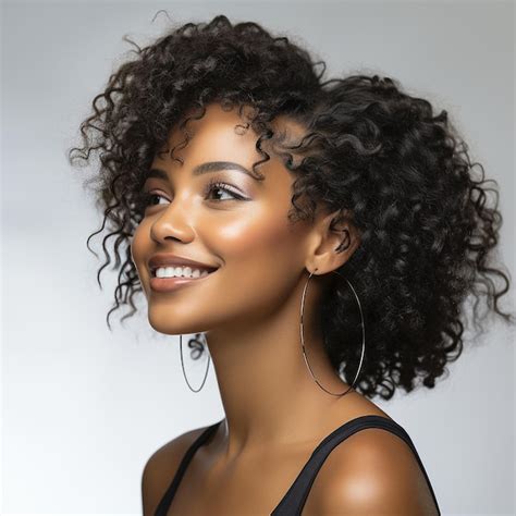 Premium AI Image Side View Beauty Portrait Of African American Girl