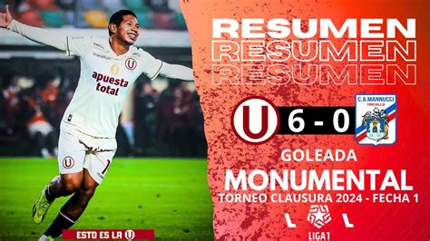 Universitario 6 0 Mannucci L Goles Resumen Y Jugadas Del Triunfo