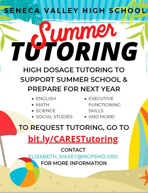 Free Summer Tutoring Opportunity Seneca Valley Hs