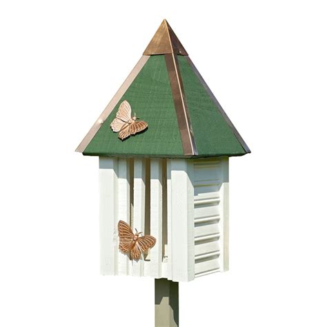 Shop Heartwood Flutterbye Post Mount Wood Butterfly House At