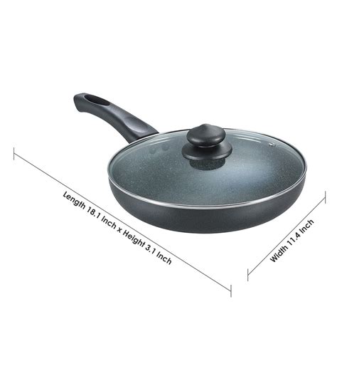 Buy Prestige Dlx Granite Black Fry Pan With Lid 260mm Online Frying And Tadka Pans Hardware