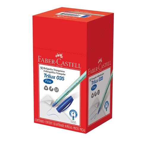 Caneta Esferogr Fica Mm Trilux Azul Faber Castell Cx Un Loja