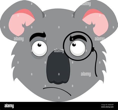 Ilustración de emoticono vectorial de la cara de un koala de dibujos