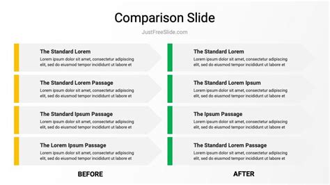 Free Comparison Before VS After Infographics 6 Slides For Google Slides