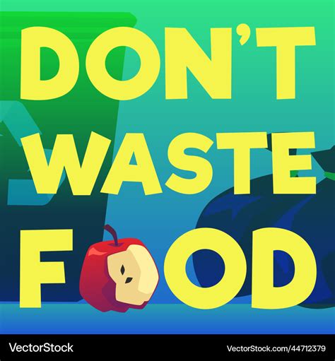 Food Waste Reduction Banner Or Poster Design Flat Vector Image