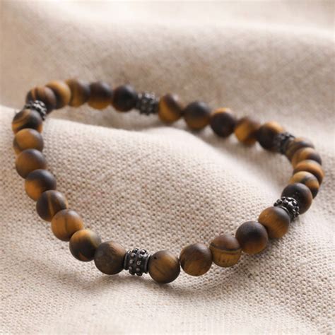 Men S Tiger S Eye Bead Bracelet Lisa Angel