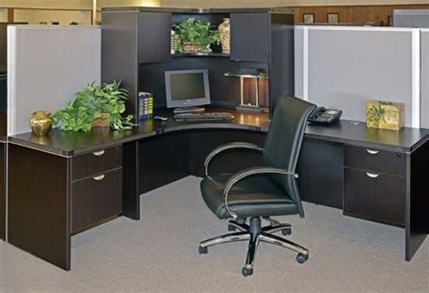 Espresso Corner L Desk With Hutch OFCO Office Furniture Desk Hutch