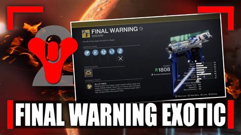 How To Unlock The Final Warning Exotic Sidearm The Final Strand Quest