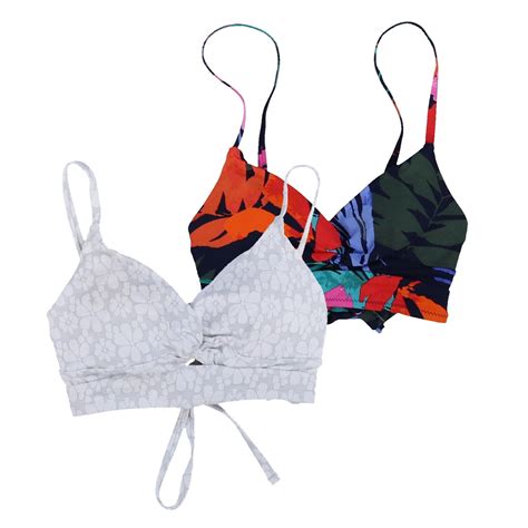 Jessica Simpson Women S Bikini Swim Top Twist Swimsuit Tie Back Floral S M New EBay