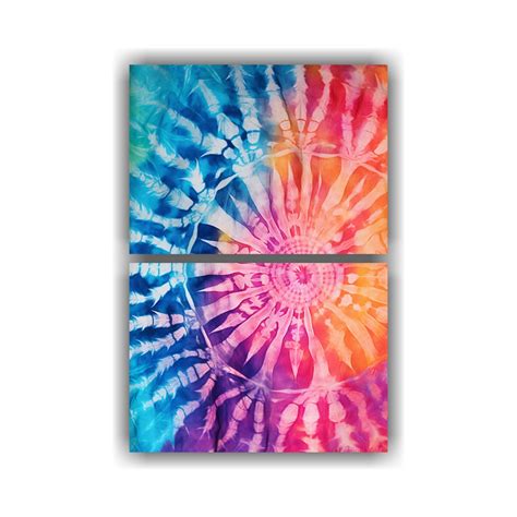 Set De 2 Telas En Bastidor De Street Art Estilo Tie Dye Con Colores