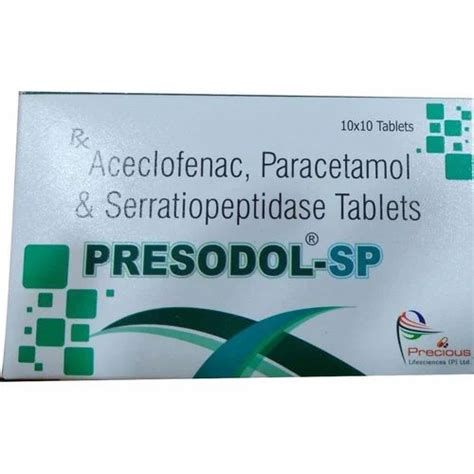 Aceclofenac Paracetamol Serratiopeptidase Tablet At Rs Box