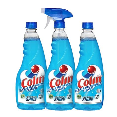 Colin 500 Ml Pack Of 3 Glass And Surface Cleaner Liquid Spray Indias 1 Glass Cleaner For